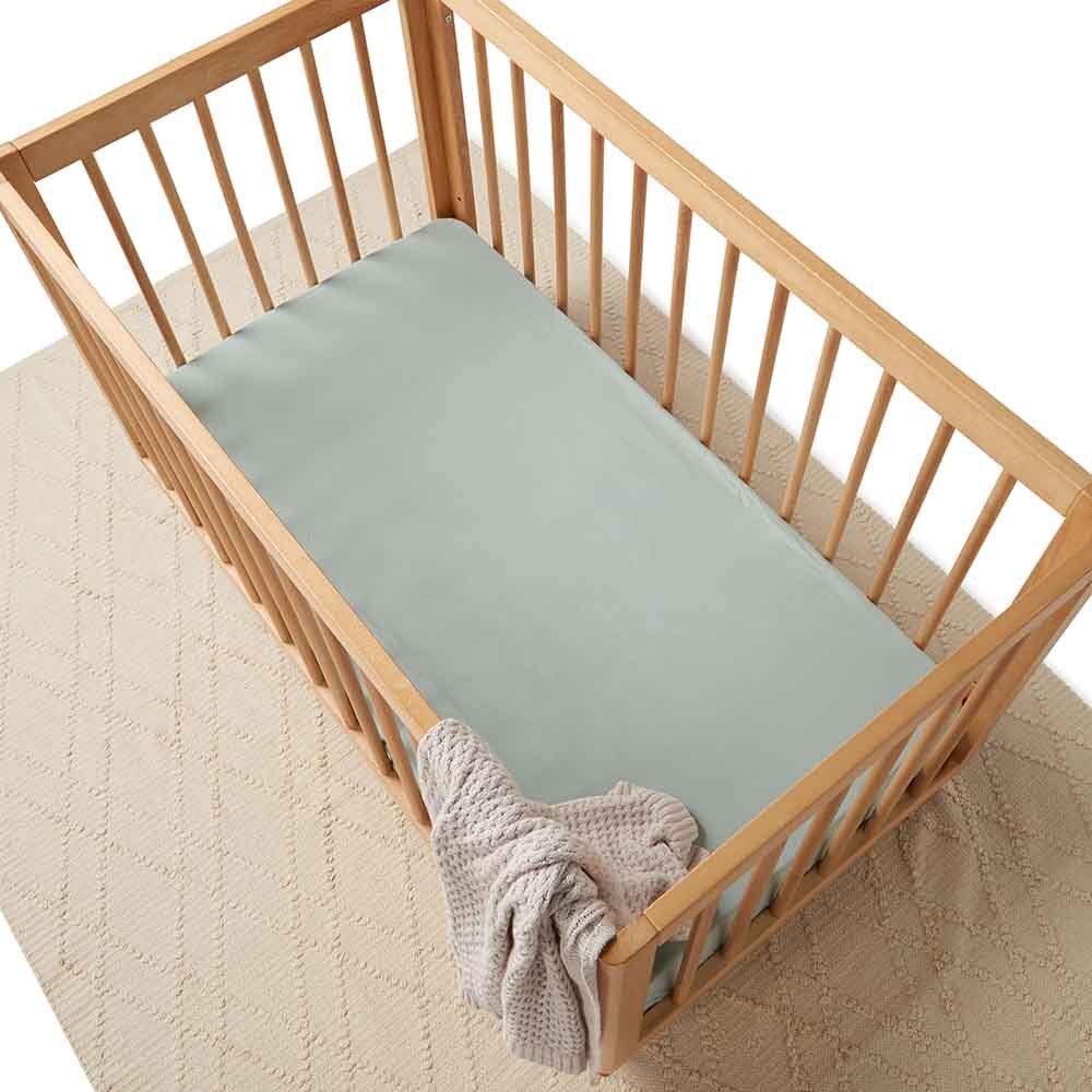 Sage Organic Fitted Baby Cot Sheet Snuggle Hunny