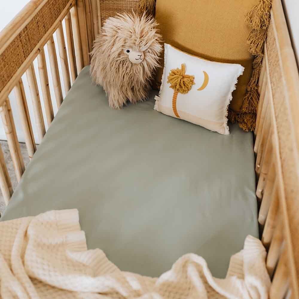 Cot Sheets - Sage Fitted Cot Sheet