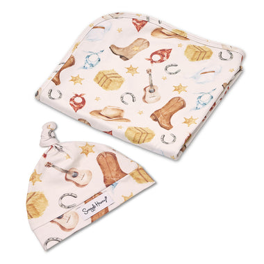 Cowboys Organic Jersey Wrap & Beanie Set | Snuggle Hunny