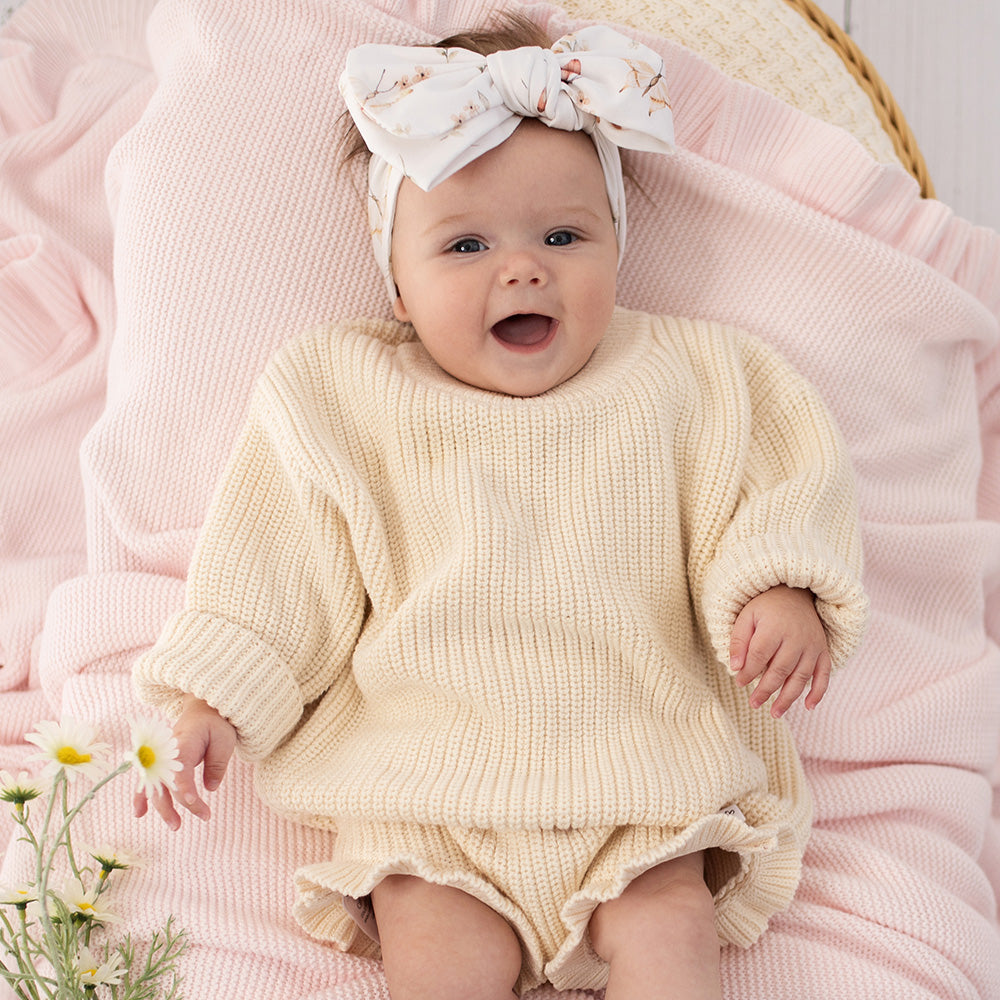Cream Oversized Cotton Knit Jumper - View 5