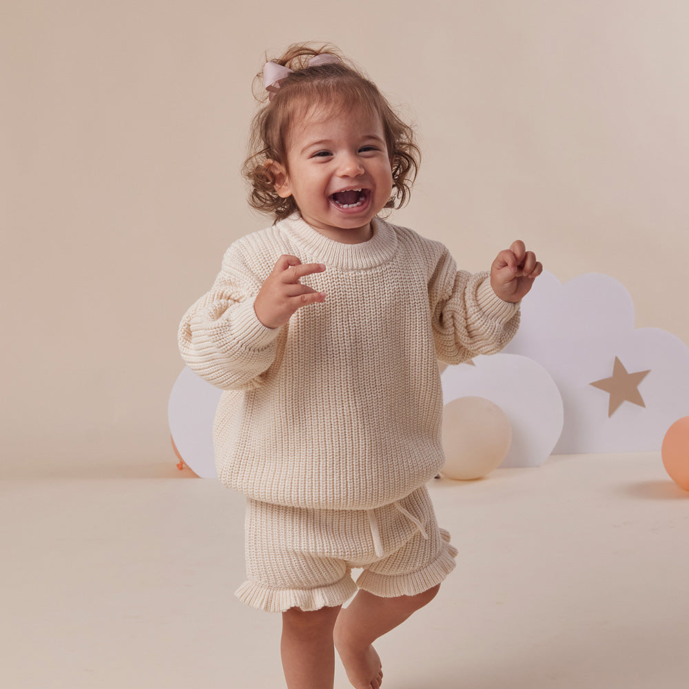 Cream Oversized Cotton Knit Jumper - View 21