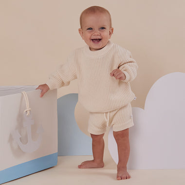 Cream Oversized Cotton Knit Jumper | Snuggle Hunny