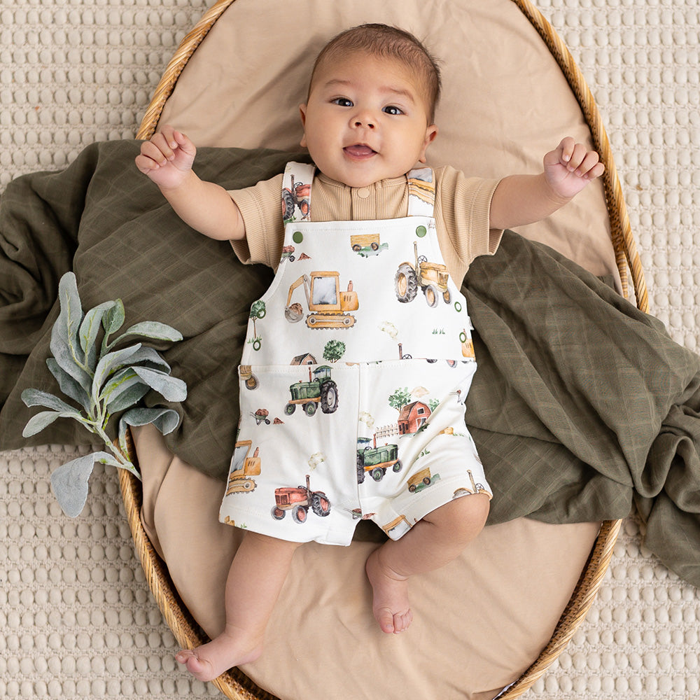 Diggers & Tractors Organic Snuggle Overall Shorts - View 15