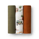 Large Organic Muslin Wraps 3 Pack - Diggers/Olive/Bronze - Thumbnail 2