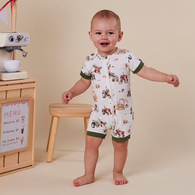 Diggers & Tractors Organic Snuggle Shortie | Snuggle Hunny