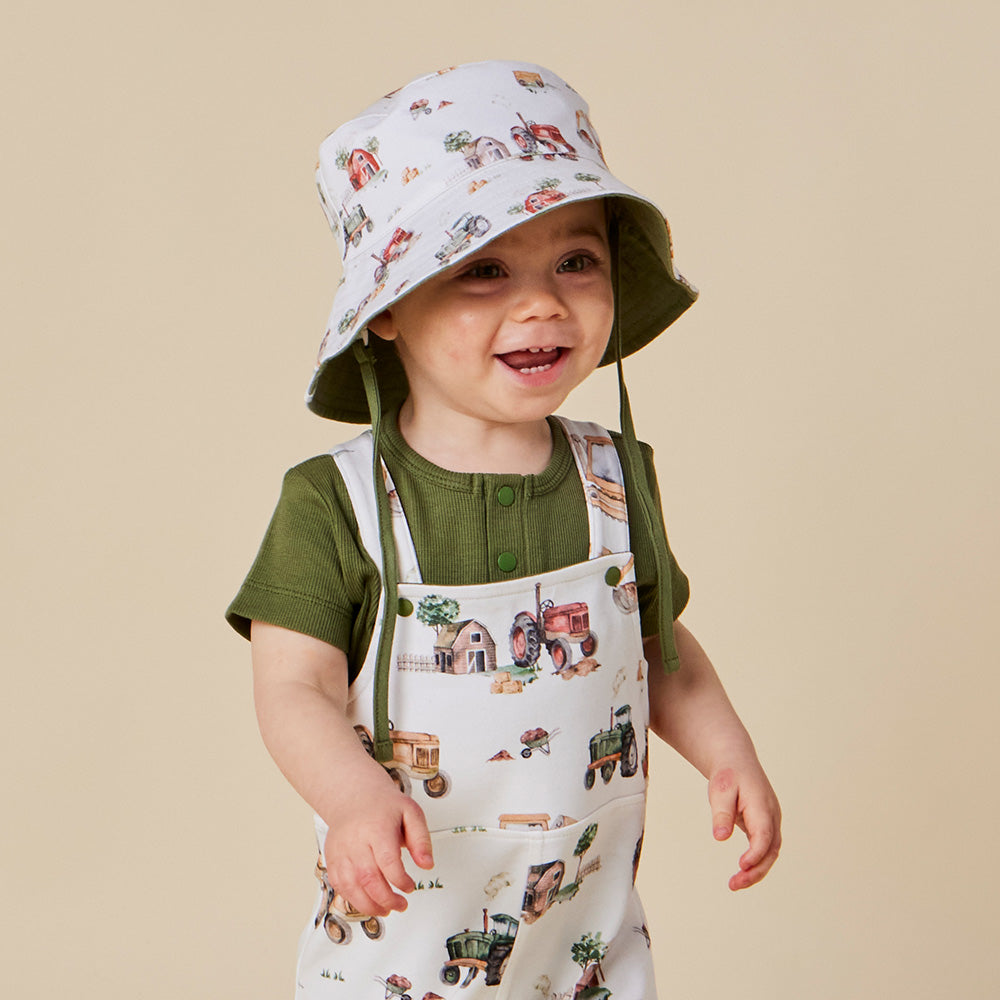 Diggers & Tractors Reversible Cotton Bucket Hat - View 5