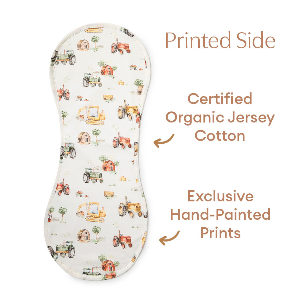 Diggers & Tractors Organic Cotton Burp Cloth - View 5
