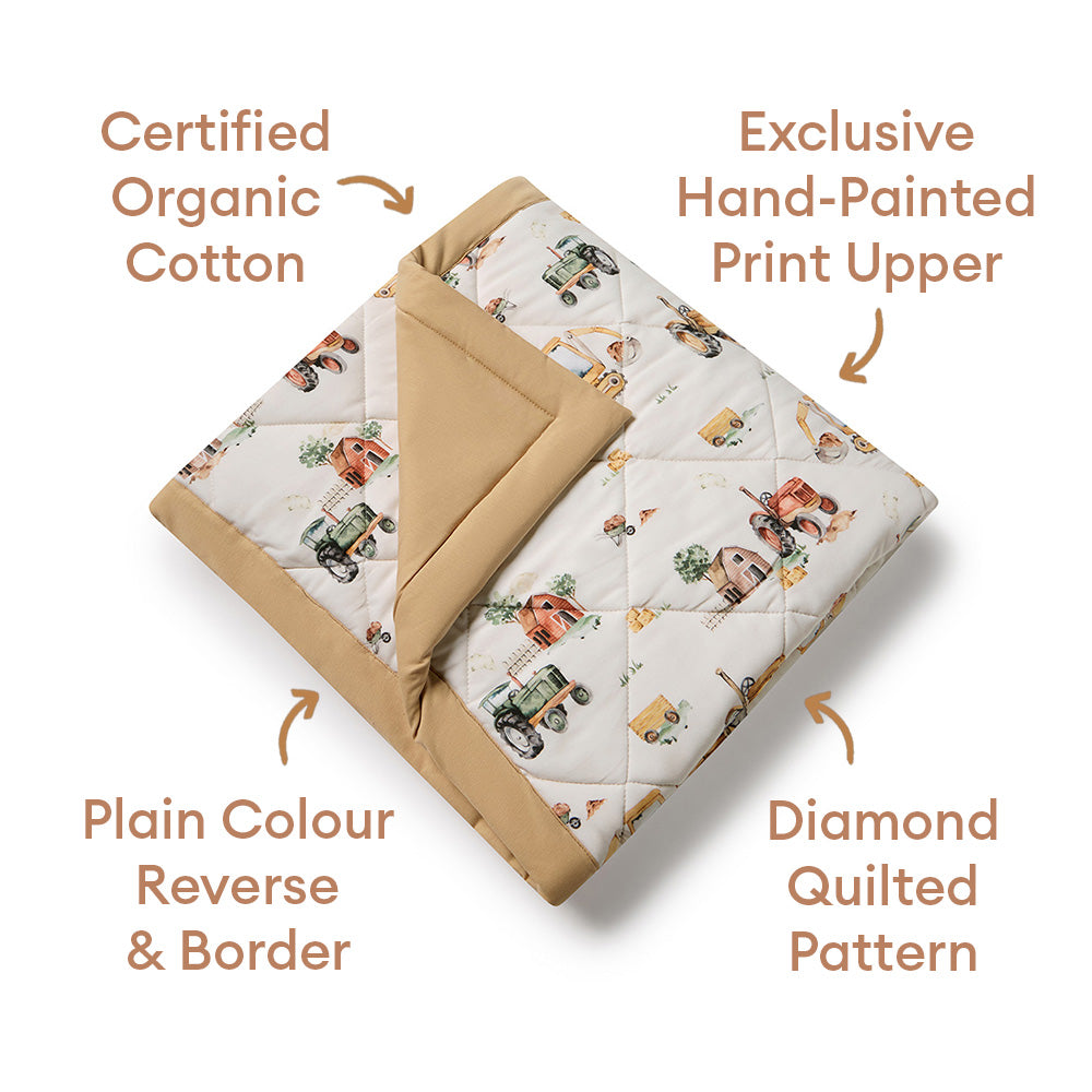 Diggers & Tractors Organic Cotton Cot Comforter - View 5