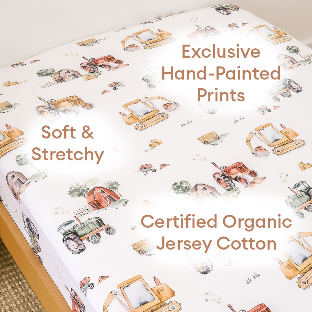 Diggers & Tractors Organic Cotton Fitted Sheet - View 4