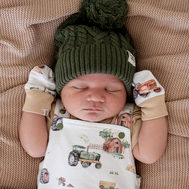 Diggers & Tractors Organic Cotton Mittens | Snuggle Hunny