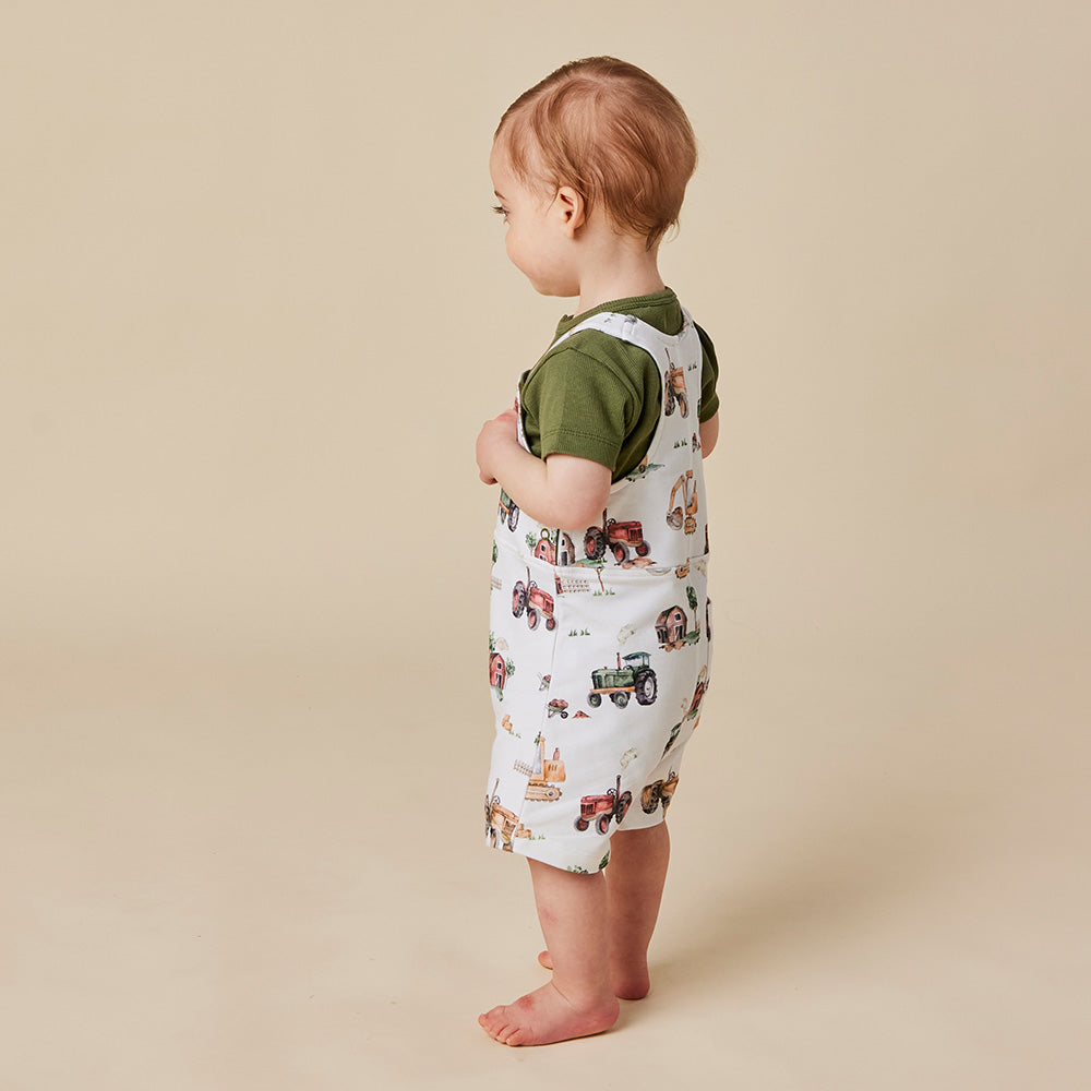 Diggers & Tractors Organic Snuggle Overall Shorts - View 9