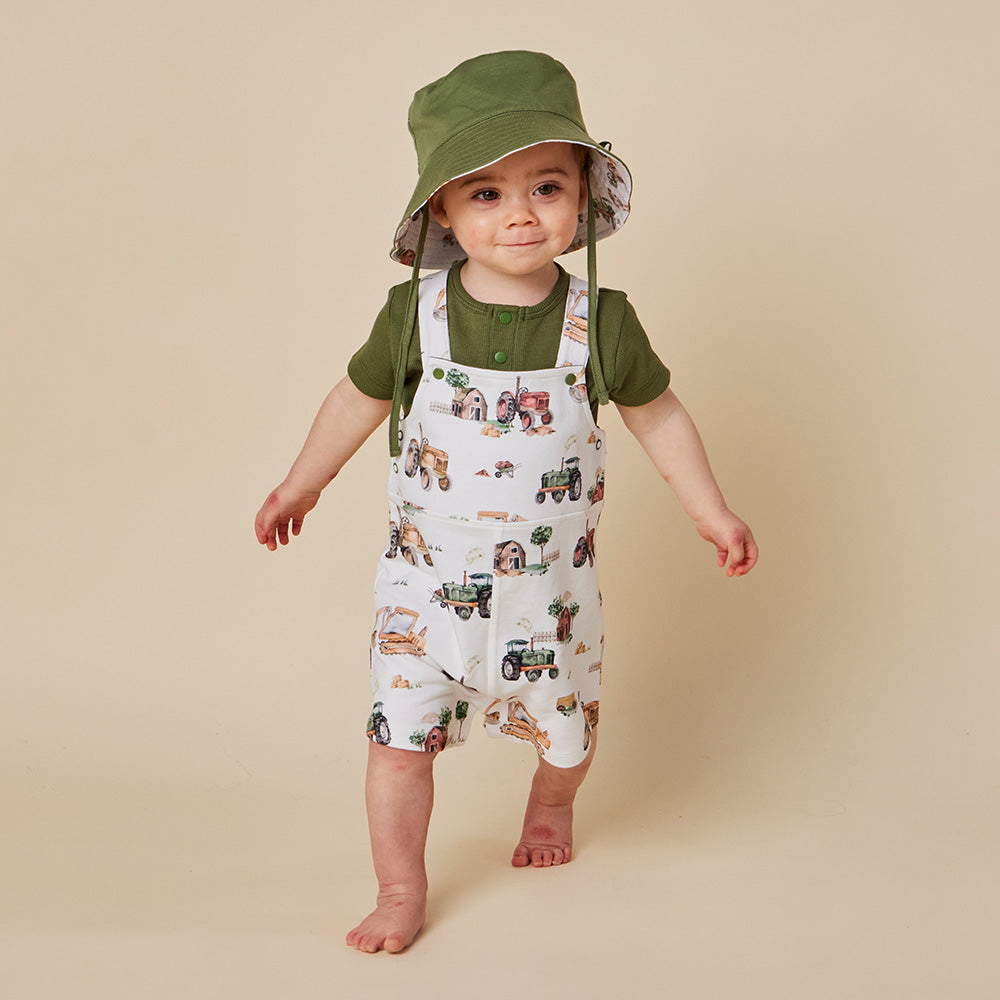 Diggers & Tractors Organic Snuggle Overall Shorts - View 11