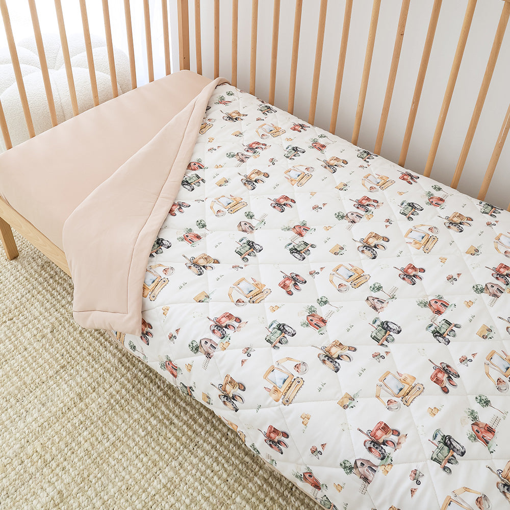Diggers & Tractors Organic Cotton Cot Comforter - View 1