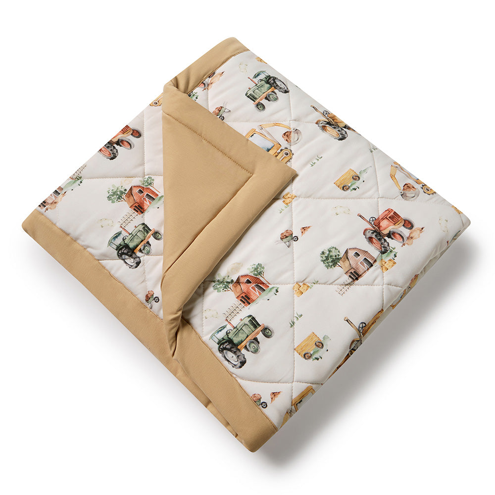 Diggers & Tractors Organic Cotton Cot Comforter - View 2