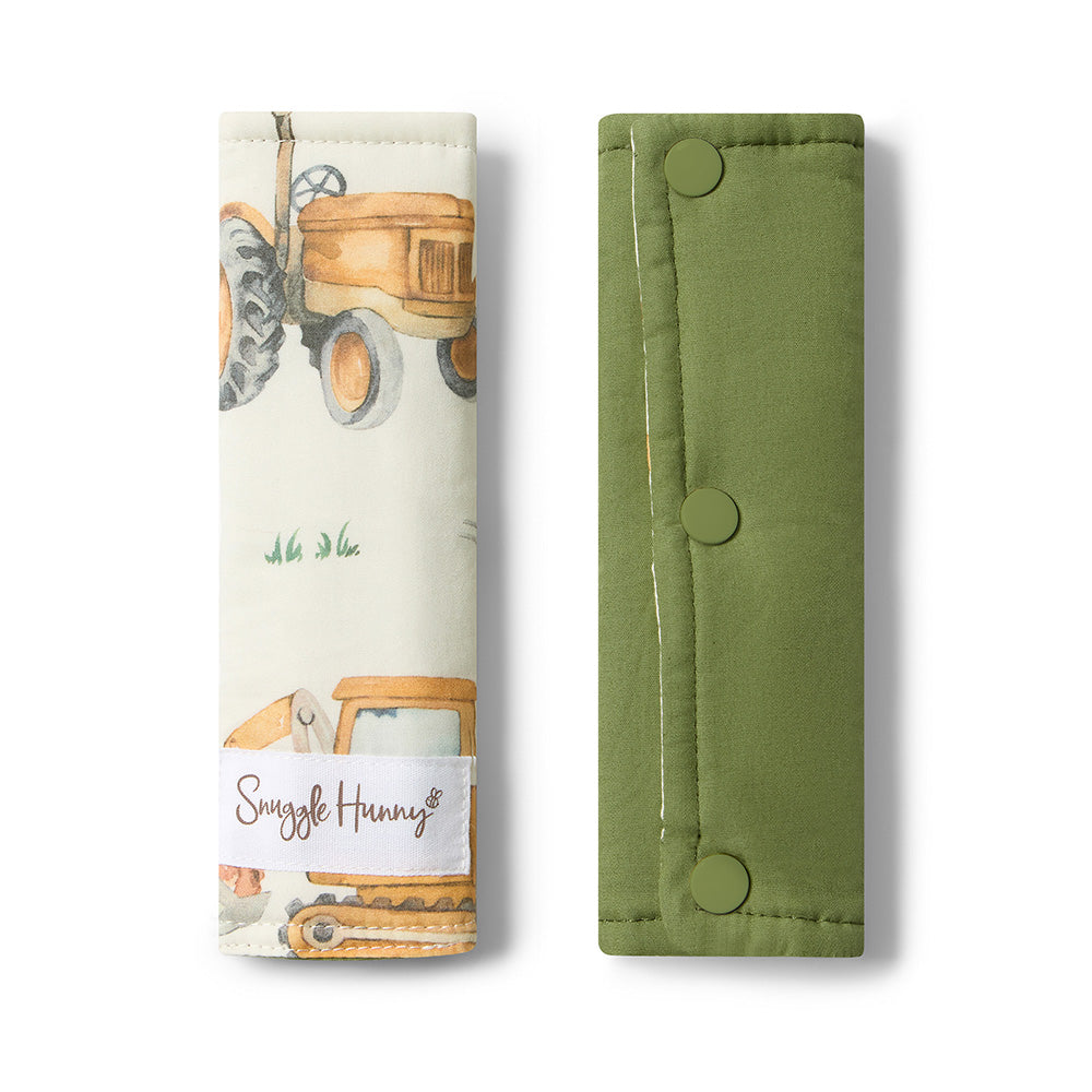 Diggers & Tractors Universal Reversible Pram Strap Covers - View 1