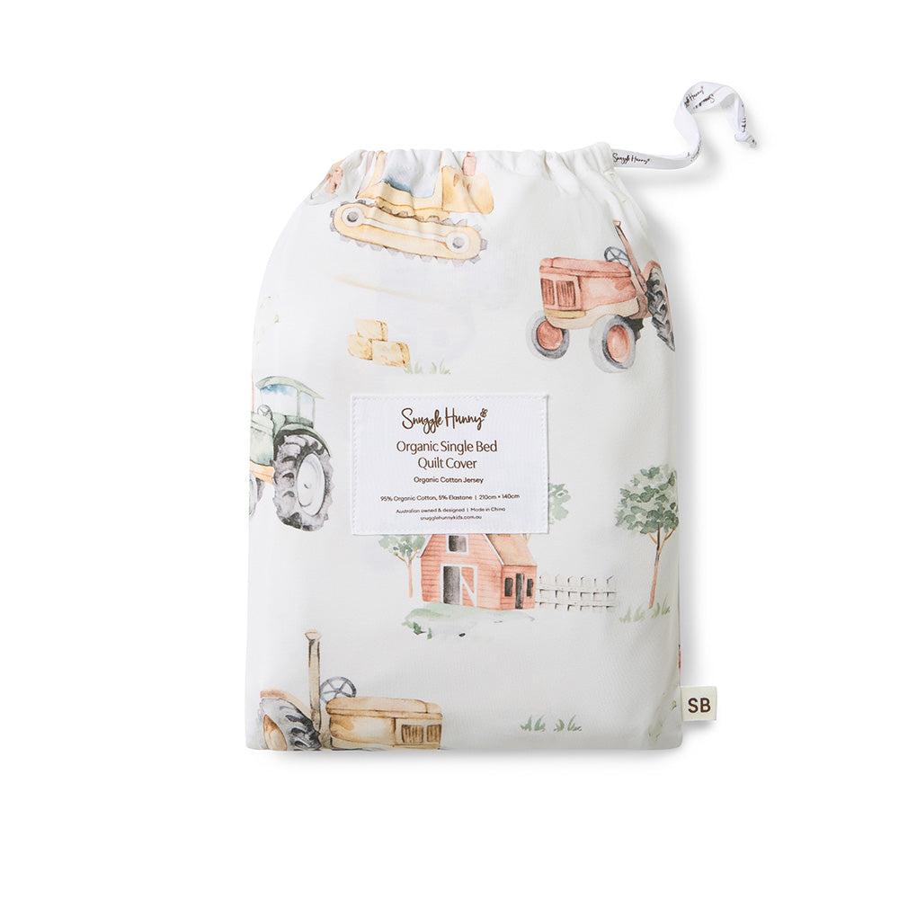 Diggers & Tractors Organic Cotton Quilt Cover - View 8