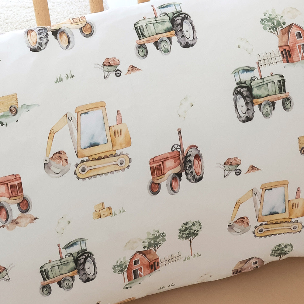 Diggers & Tractors Organic Cotton Toddler Pillowcase - View 2