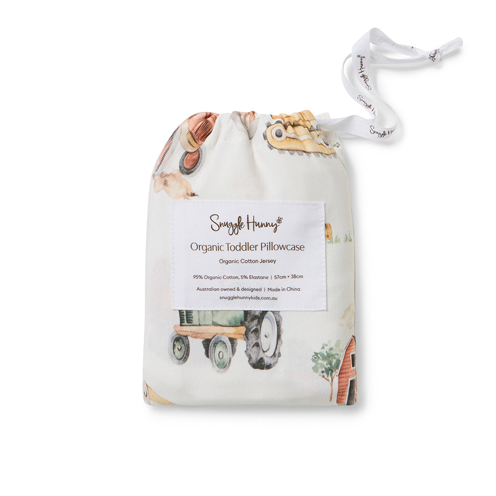 Diggers & Tractors Organic Cotton Toddler Pillowcase - View 4