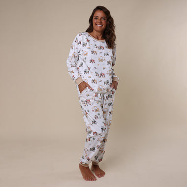 Diggers & Tractors Organic Womens Long Sleeve PJ Set | Snuggle Hunny
