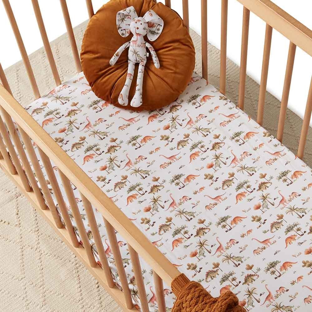Dino Organic Fitted Cot Sheet - View 1