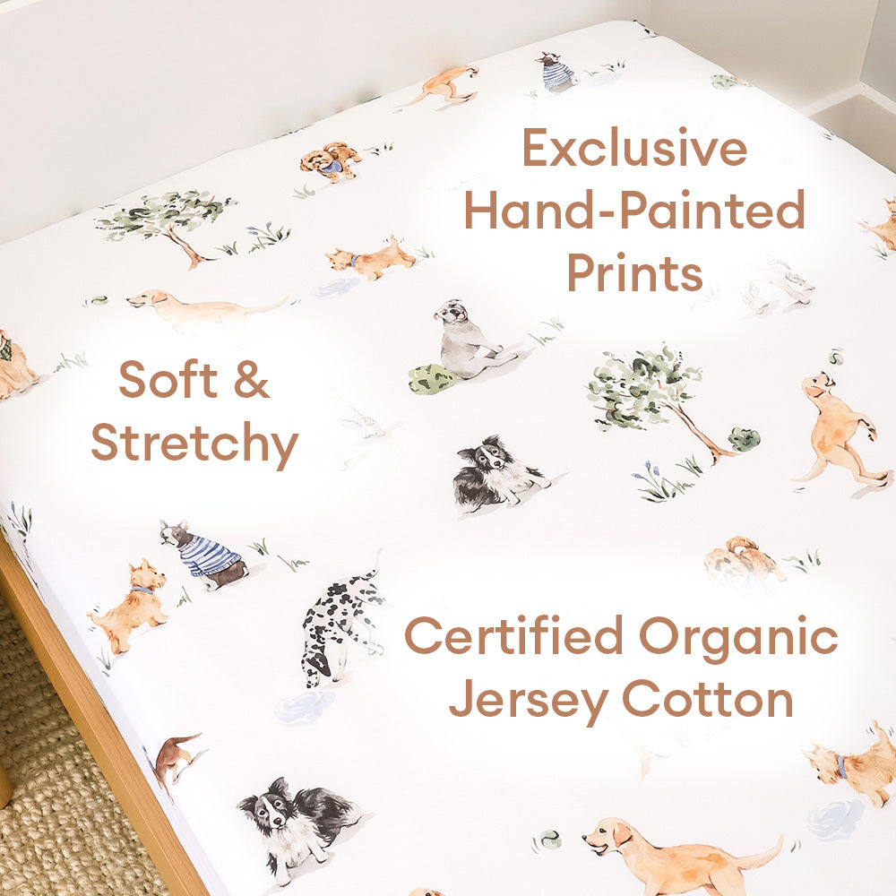Dog Park Organic Cotton Fitted Sheet - View 5