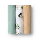 Large Organic Muslin Wraps 3 Pack - Dog Park/Sage/Pebble - Thumbnail 2