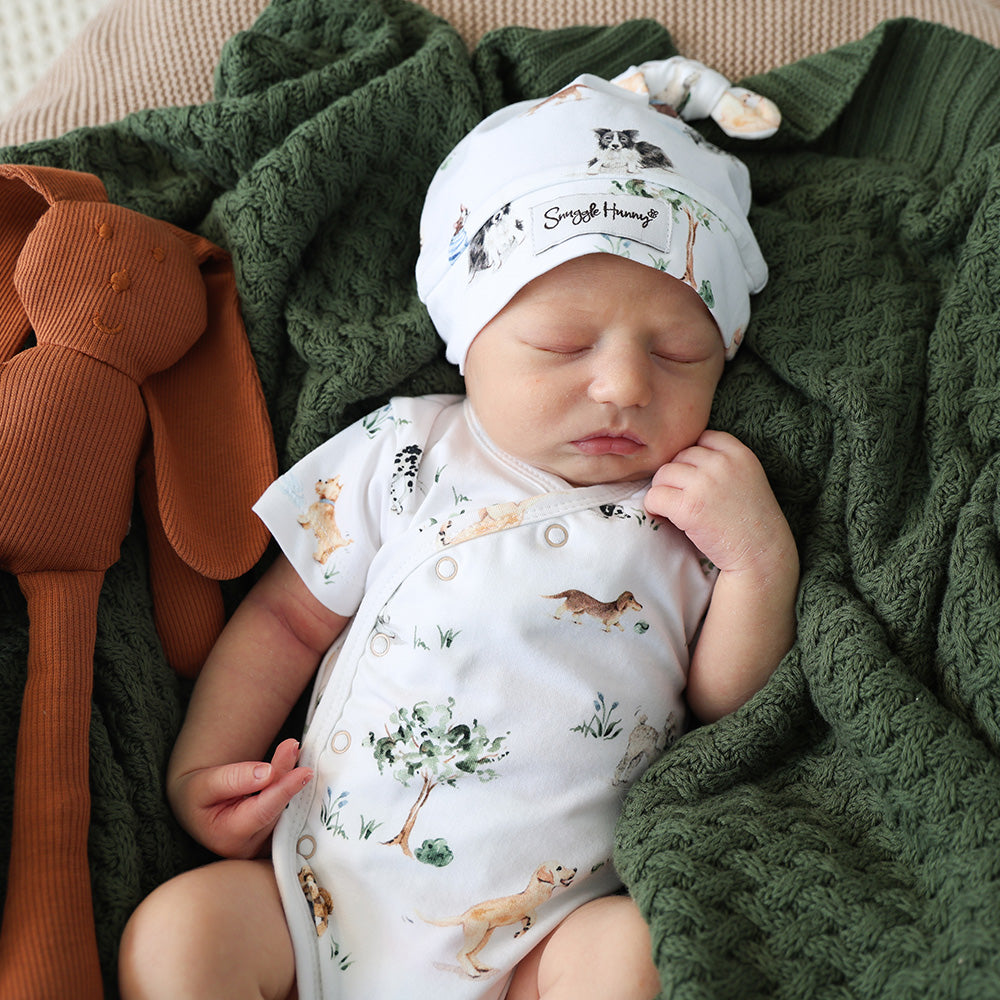 Dog Park Short Sleeve Organic Kimono Bodysuit - View 7