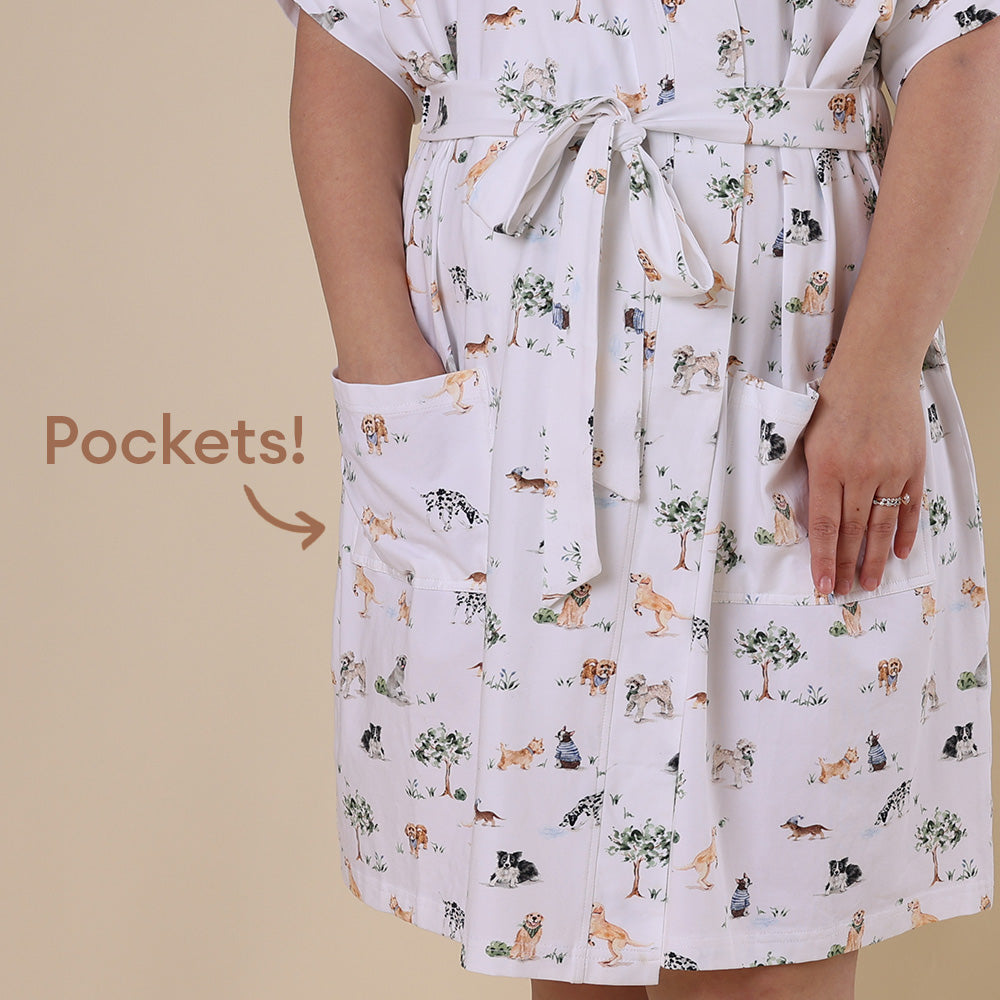 Dog Park Organic Maternity Robe - View 5