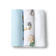 Small Organic Muslin Cloths 3 Pack - Dragon/Milk/Baby Blue - Thumbnail 2