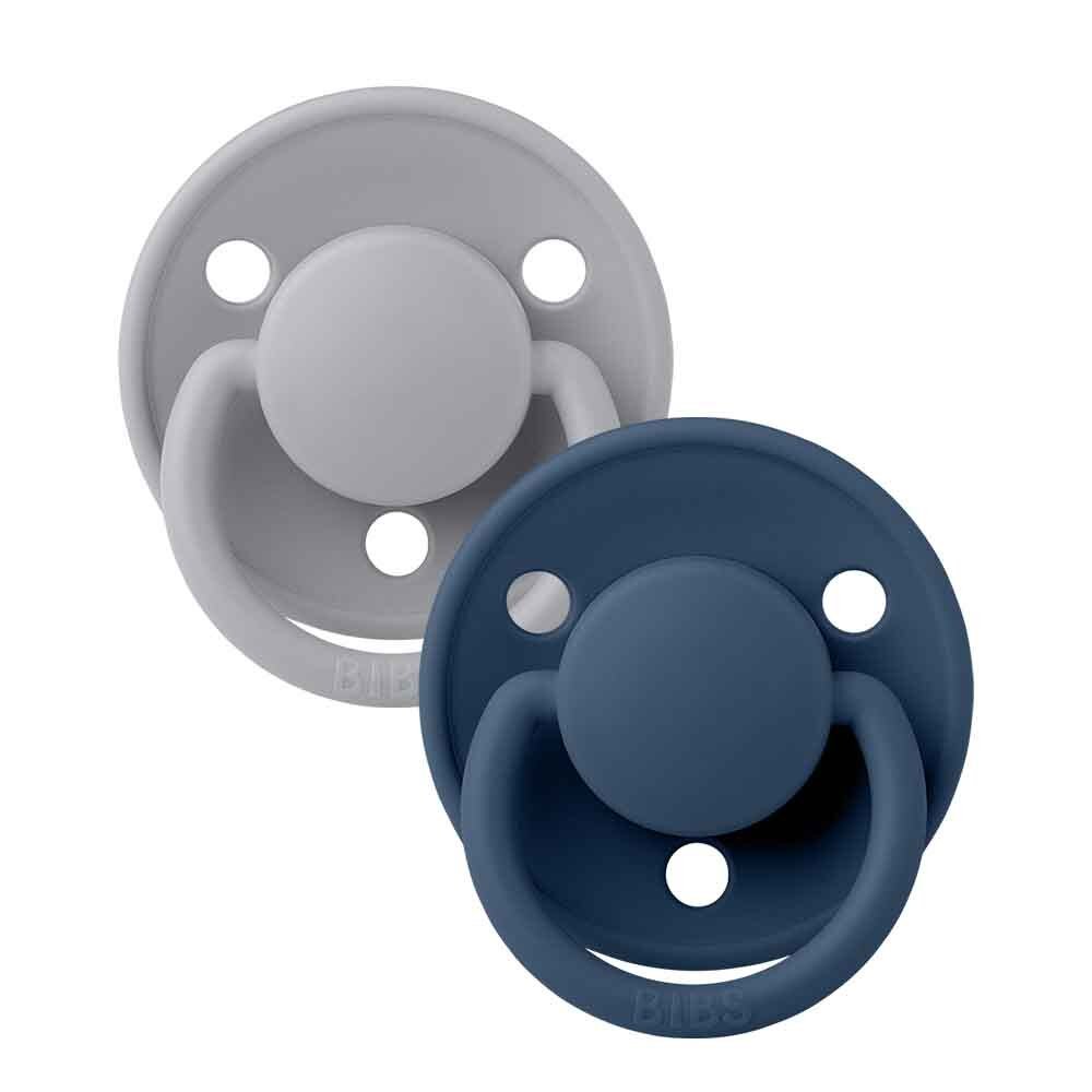 BIBS De Lux Silicone Dummy 2 Pack - Cloud/ Steel Blue - View 2