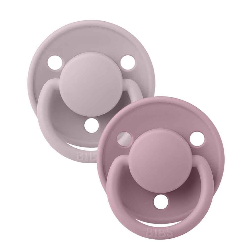 BIBS De Lux Silicone Dummy 2 Pack - Dusky Lilac/ Heather - View 2