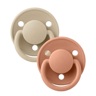 BIBS De Lux Silicone Dummy 2 Pack - Vanilla/ Peach-Snuggle Hunny