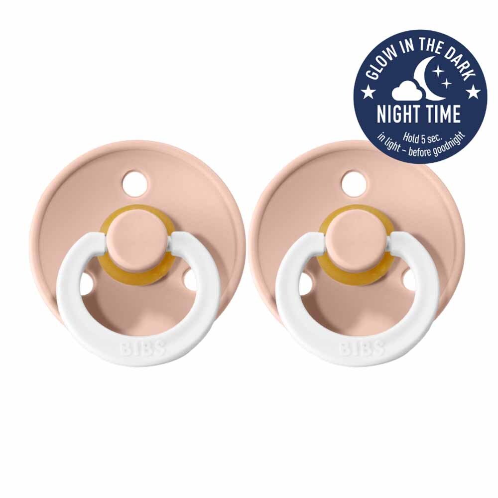 BIBS Night Glow Dummy Pack Blush Snuggle Hunny - Main Image