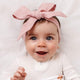 Dusty Pink Pre-Tied Linen Bow - Baby & Toddler - Thumbnail 1