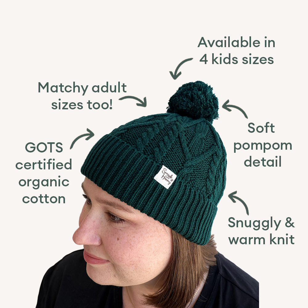 Emerald Organic Adult Knit Beanie - View 4