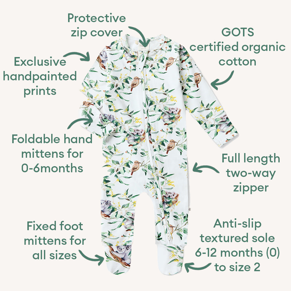 Eucalypt Organic Snuggle Sleepsuit Zip Footie - View 4