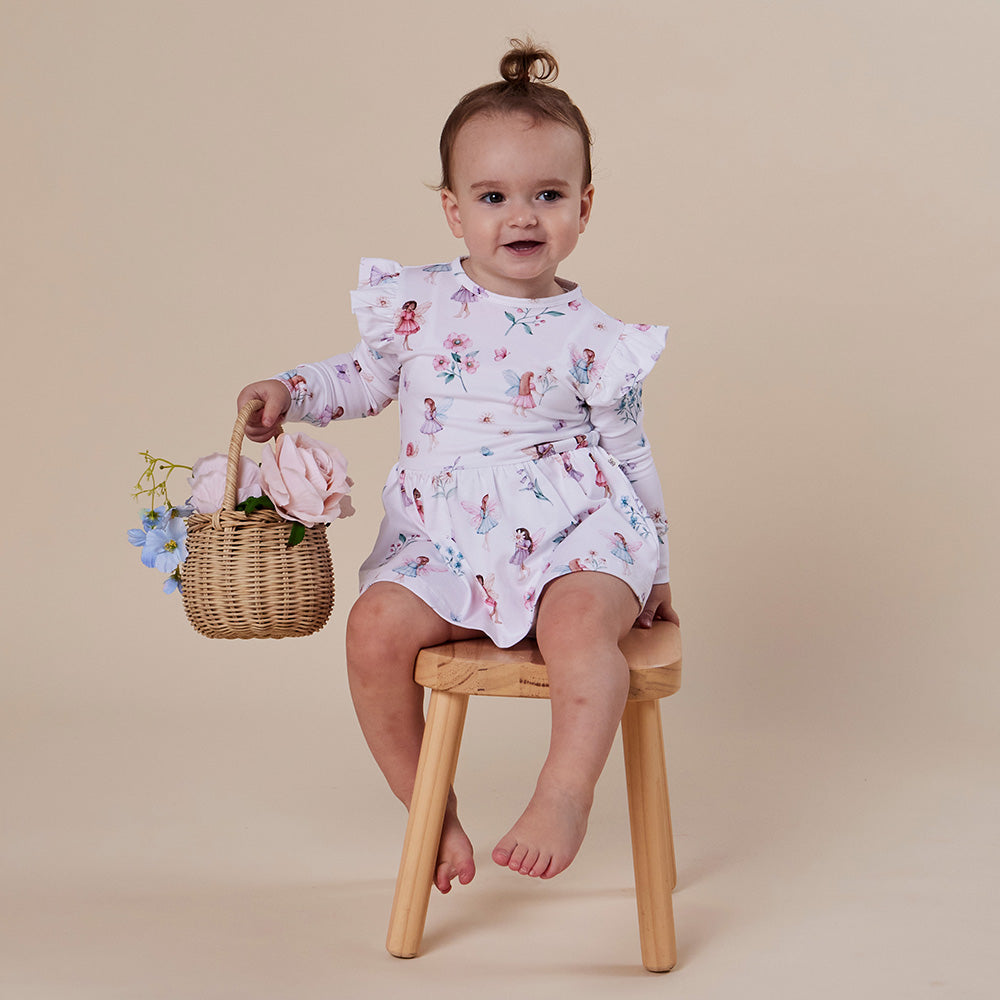 Fairy Garden Long Sleeve Organic Dress - View 4