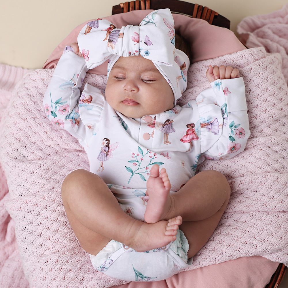 Fairy Garden Long Sleeve Organic Bodysuit with Frill - View 5