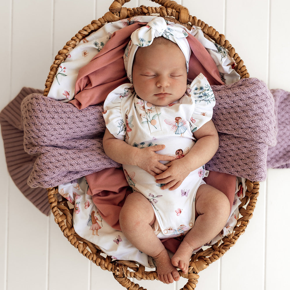 Fairy Garden Short Sleeve Organic Bodysuit with Frill - View 1