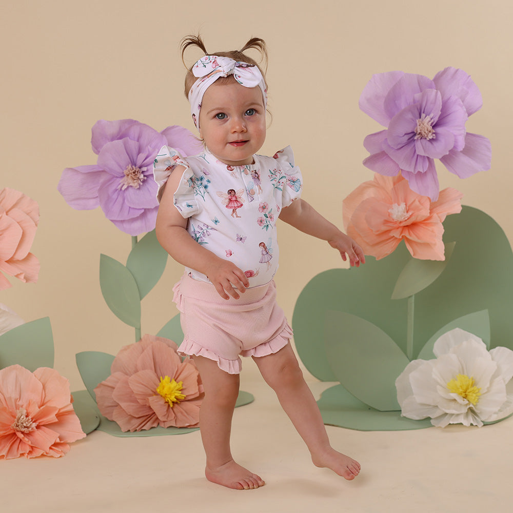 Fairy Garden Short Sleeve Organic Bodysuit with Frill - View 6