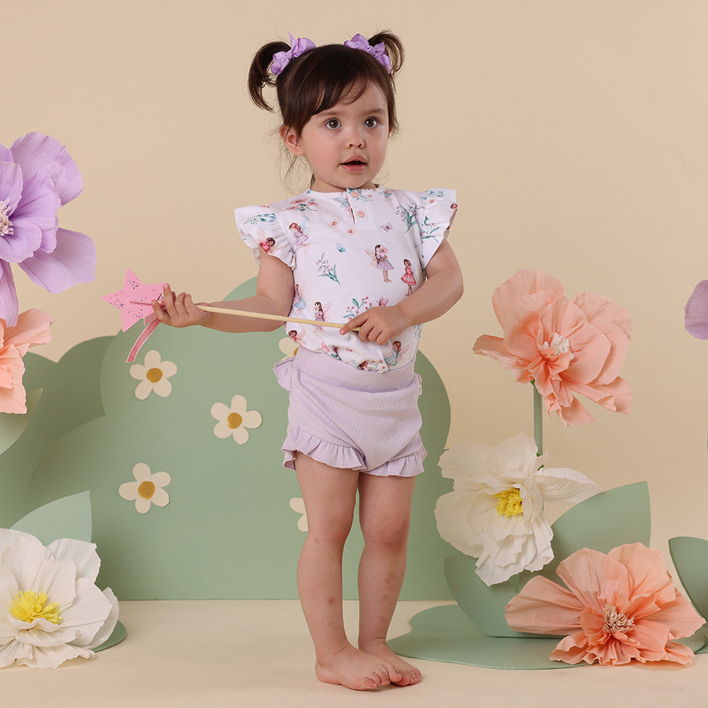 Fairy Garden Organic Short Sleeve Top with Frill - View 4