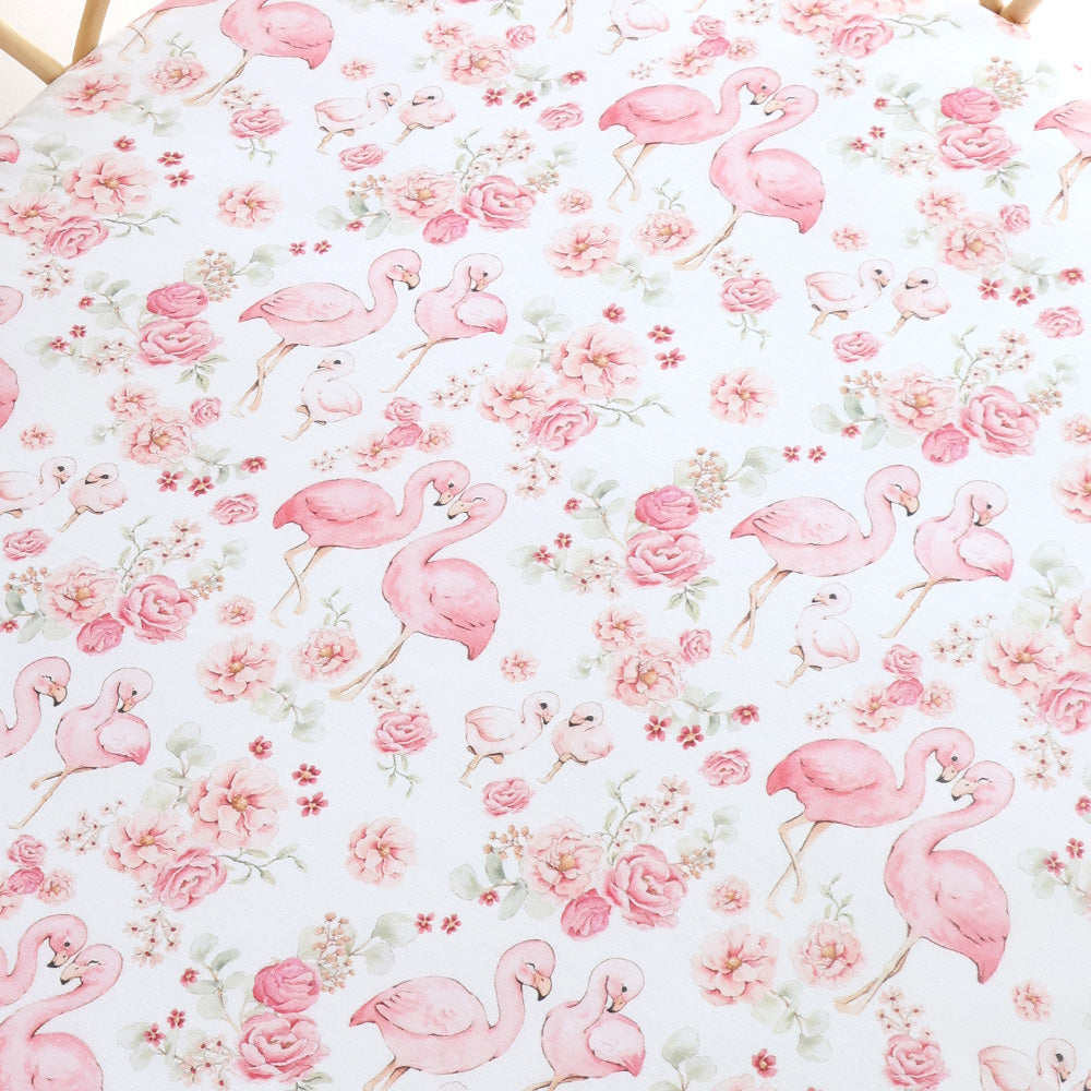 Flamingos Organic Bassinet Sheet / Change Pad Cover - View 2