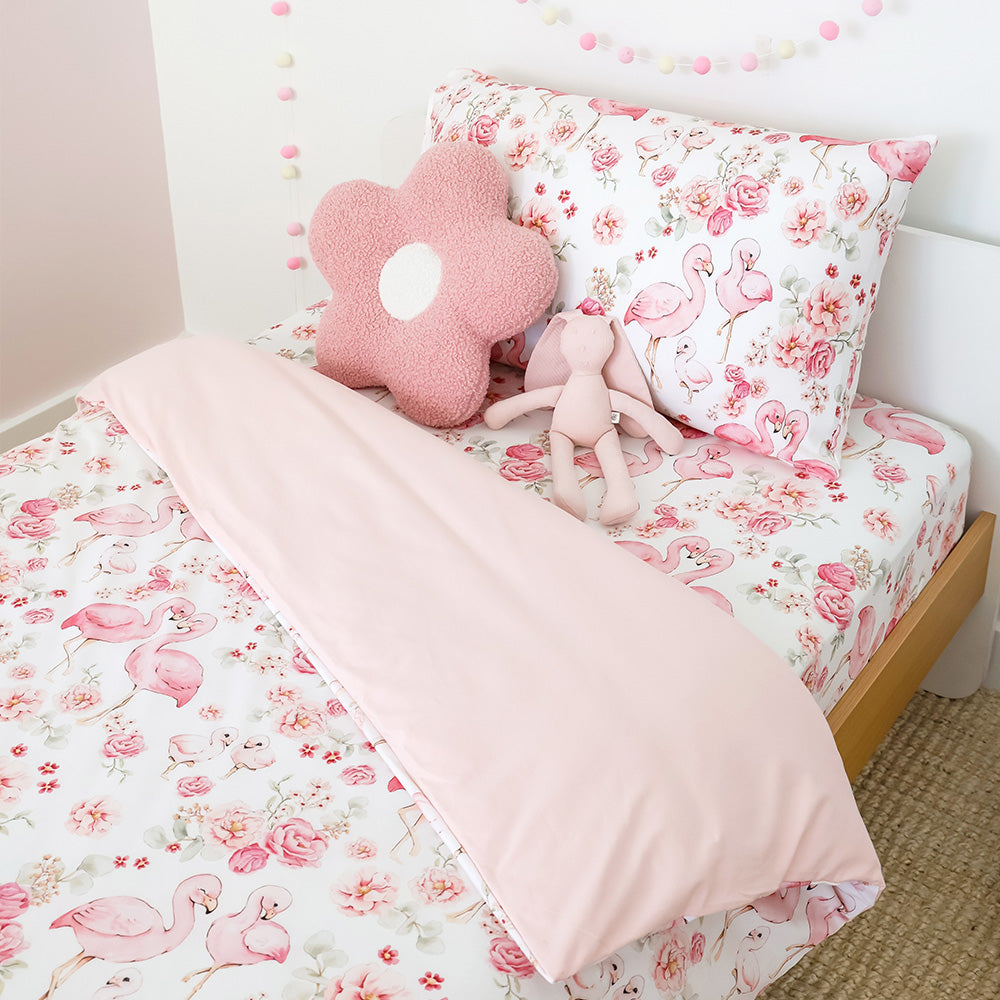 Bundle - Flamingos Double Bedding - 1 x Sheet + 1 x Quilt Cover + 2 x Pillowcases - View 2