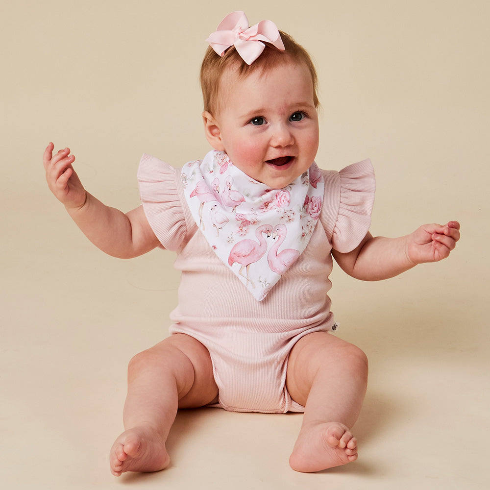 Flamingos Organic Dribble Bib - View 3