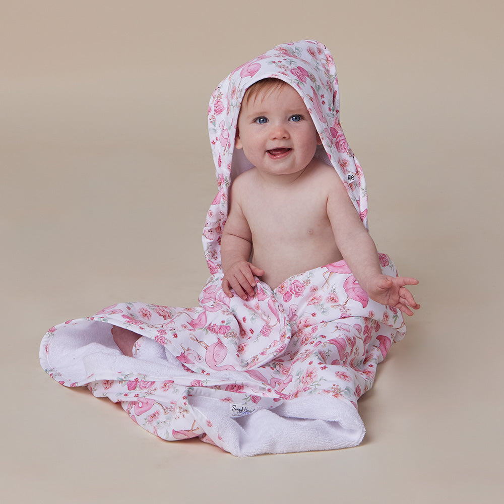 Flamingos Organic Hooded Baby Towel - View 3