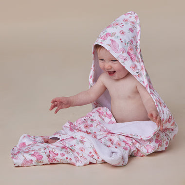 Flamingos Organic Hooded Baby Towel | Snuggle Hunny