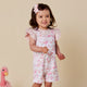 Flamingos Organic Snuggle Overall Shorts - Thumbnail 3