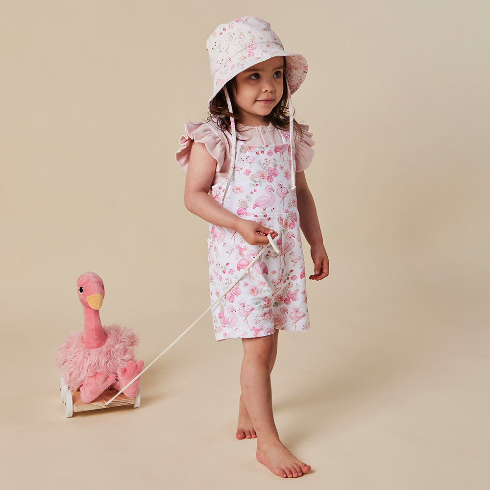 Flamingos Organic Snuggle Overall Shorts - View 12