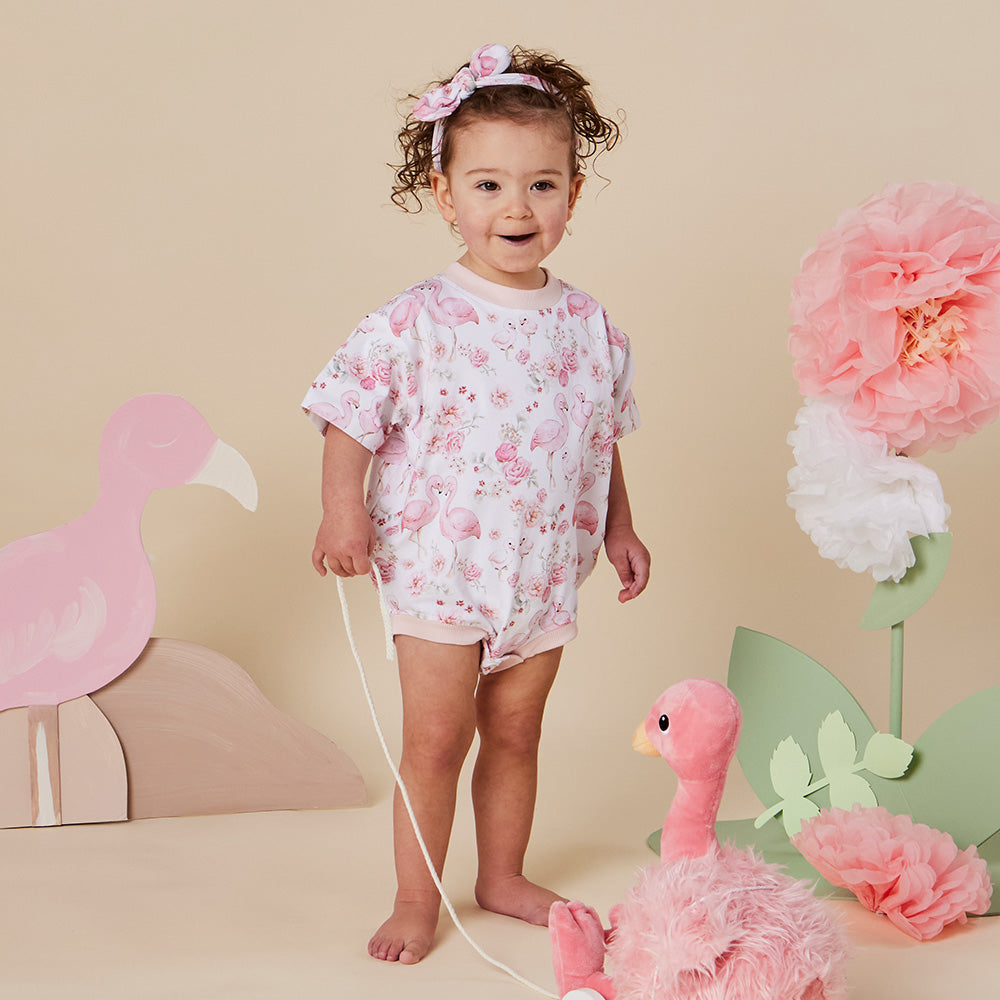 Flamingos Organic Oversized Romper - View 9