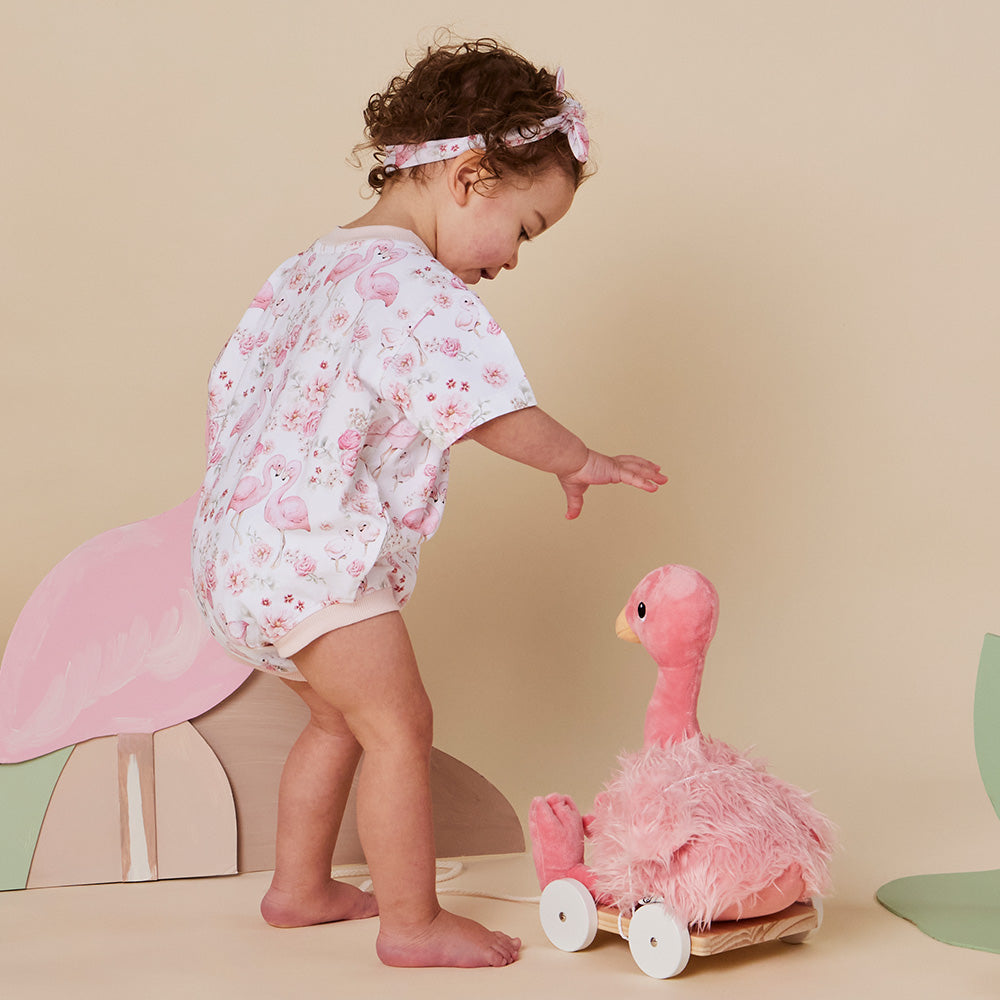 Flamingos Organic Oversized Romper - View 6